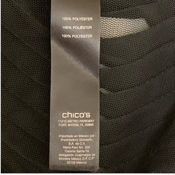 Chicos Black Textured Ruffled Zip-Front Textured Vest Size M 8 - Picture 7 of 10